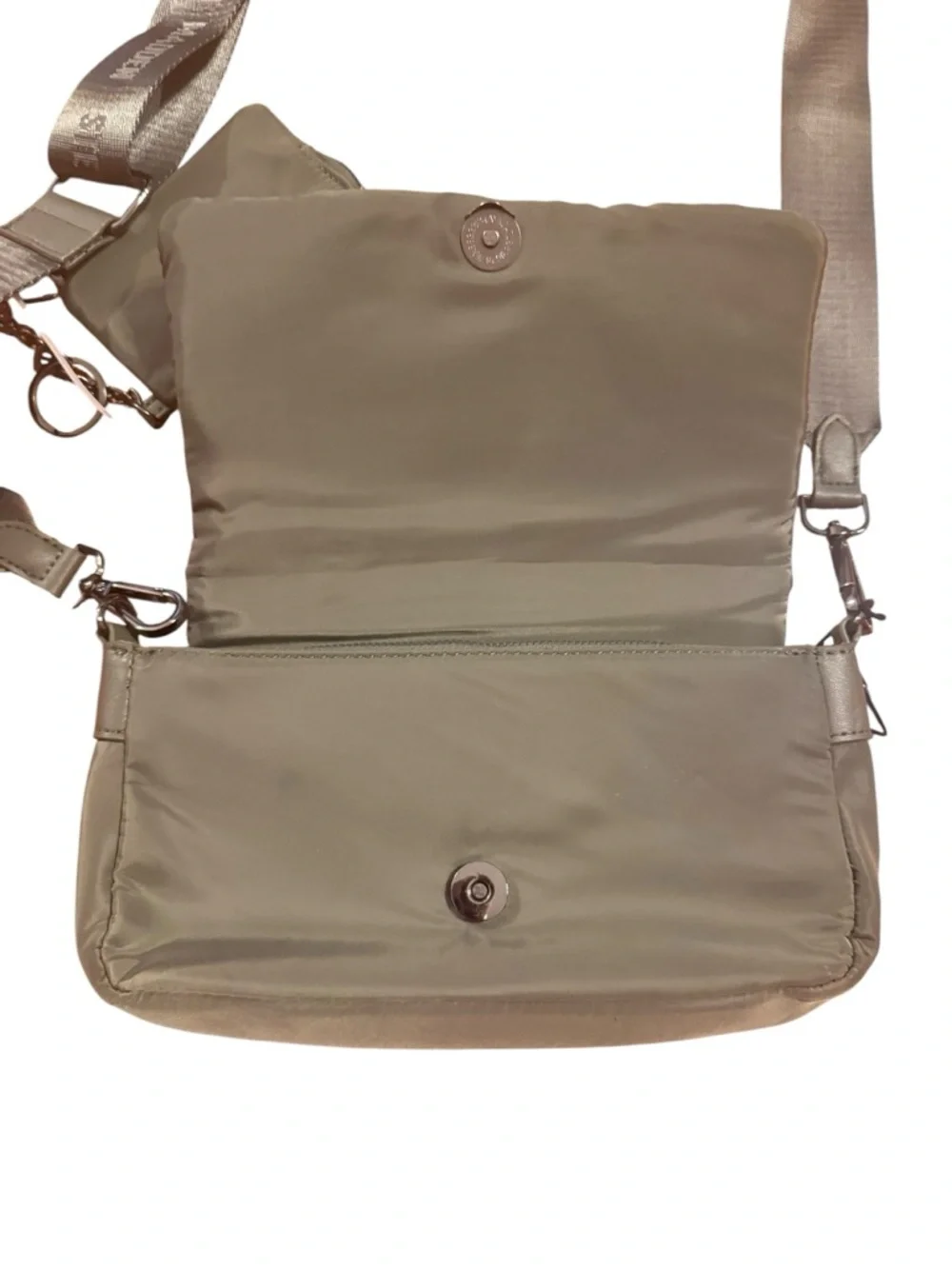Steve Madden Quilted Olive Crossbody Messenger Bag w/ Detachable Coin Pouch NWT